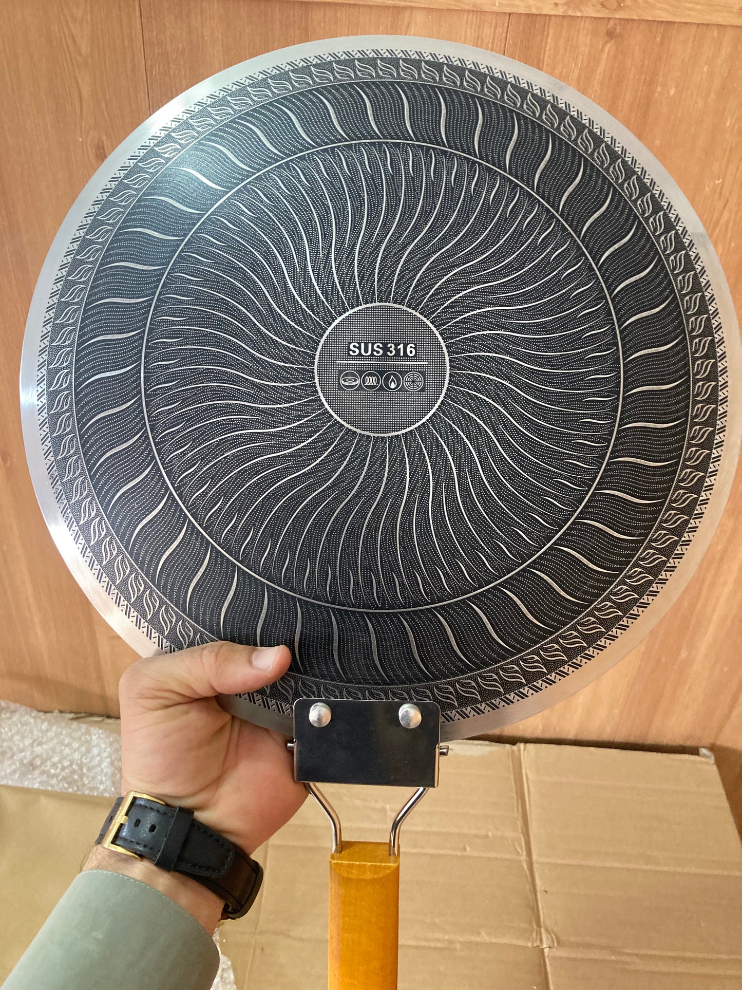 Lot Imported Double Laser Coated HoneyComb Tawa Single Handle