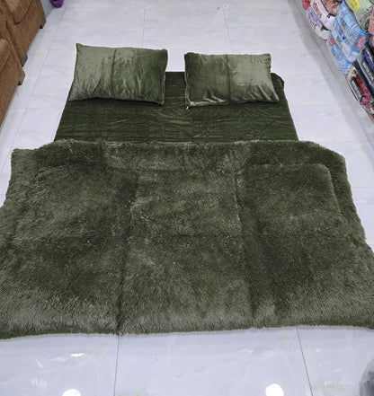 Imported King Size 4PCs Blanket - BedSheet Set