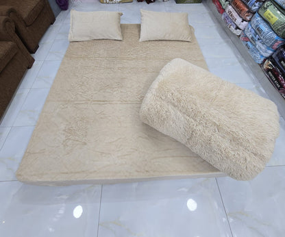 Imported King Size 4PCs Blanket - BedSheet Set