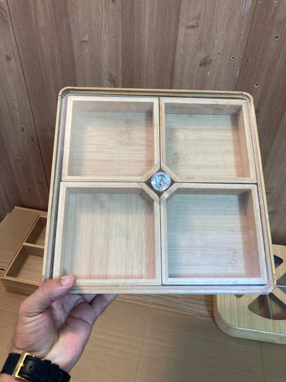 Bamboo Wood Multi Storage Dry Fruit Serving Tray