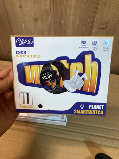 D33 Watch 5 Pro 2 in 1 With TWS Earbuds Smart Watch